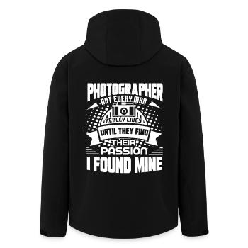 Funny Photographer Passion - Men’s Recycled Softshell Jacket by Stanley/Stella - black - Back - AI Model Male 185 light (185cm)