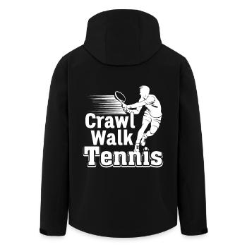 Tennis Crawl Walk Tennis - Men’s Recycled Softshell Jacket by Stanley/Stella - black - Back - AI Model Male 185 light (185cm)