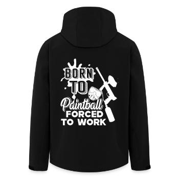 Paintball Born To Play Paintball Forced To Work - Men’s Recycled Softshell Jacket by Stanley/Stella - black - Back - AI Model Male 185 light (185cm)