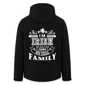 St Patrick's Day I am Irish - Men’s Recycled Softshell Jacket by Stanley/Stella - black - Back - AI Model Male 185 light (185cm)