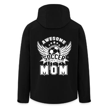 Soccer Awesome Soccer Mom - Men’s Recycled Softshell Jacket by Stanley/Stella - black - Back - AI Model Male 185 light (185cm)