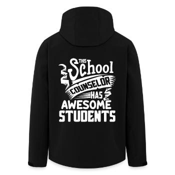This School Counselor Has Awesome Students - Men’s Recycled Softshell Jacket by Stanley/Stella - black - Back - AI Model Male 185 light (185cm)