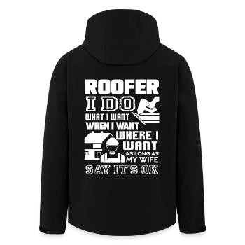 Roofer I Do What I Want - Men’s Recycled Softshell Jacket by Stanley/Stella - black - Back - AI Model Male 185 light (185cm)