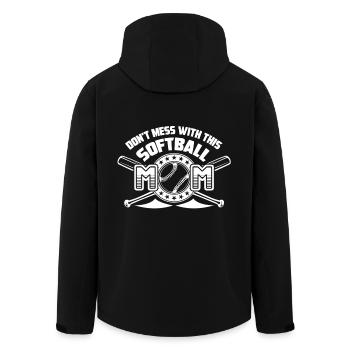 Softball Don't Mess With This Softball Mom - Men’s Recycled Softshell Jacket by Stanley/Stella - black - Back - AI Model Male 185 light (185cm)
