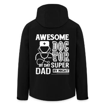Awesome Doctor By Day Super Dad By Night - Men’s Recycled Softshell Jacket by Stanley/Stella - black - Back - AI Model Male 185 light (185cm)