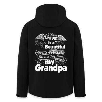 Father's Day Grandpa In Heaven - Men’s Recycled Softshell Jacket by Stanley/Stella - black - Back - AI Model Male 185 light (185cm)