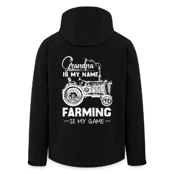 Farmer Grandpa Is My Name Farming Is My Game - Men’s Recycled Softshell Jacket by Stanley/Stella - black - Back - AI Model Male 185 light (185cm)