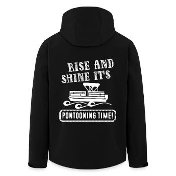 Rise And Shine It's Pontooning Time - Men’s Recycled Softshell Jacket by Stanley/Stella - black - Back - AI Model Male 185 light (185cm)