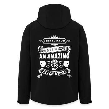 Psychiatrist Amazing Psychiatrist - Men’s Recycled Softshell Jacket by Stanley/Stella - black - Back - AI Model Male 185 light (185cm)