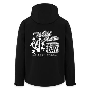 Autism Awareness World Autism Awareness Day - Men’s Recycled Softshell Jacket by Stanley/Stella - black - Back - AI Model Male 185 light (185cm)