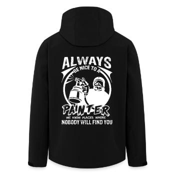 Painter Always Be Nice To Painter - Men’s Recycled Softshell Jacket by Stanley/Stella - black - Back - AI Model Male 185 light (185cm)