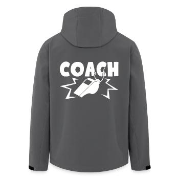 Funny Coach Job - Men’s Recycled Softshell Jacket by Stanley/Stella - anthracite - Back - AI Model Male 185 light (185cm)