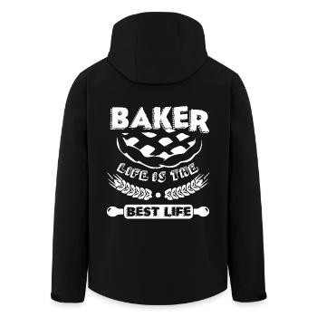 Baker Life Is The Best Life - Men’s Recycled Softshell Jacket by Stanley/Stella - black - Back - AI Model Male 185 light (185cm)