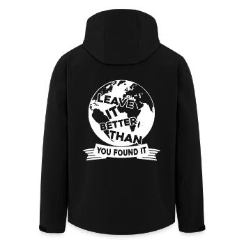 Earth Day Make Earth Better - Men’s Recycled Softshell Jacket by Stanley/Stella - black - Back - AI Model Male 185 light (185cm)