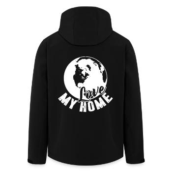 Earth Day Love My Home Earth - Men’s Recycled Softshell Jacket by Stanley/Stella - black - Back - AI Model Male 185 light (185cm)