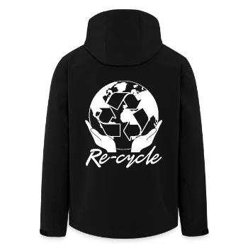 Earth Day Re cycle Earth - Men’s Recycled Softshell Jacket by Stanley/Stella - black - Back - AI Model Male 185 light (185cm)