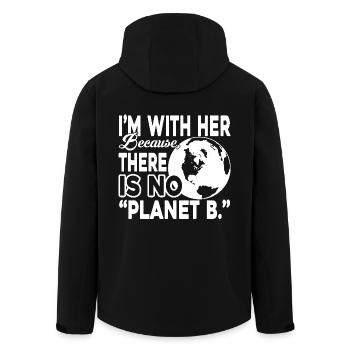 Earth Day No Planet Like Earth - Men’s Recycled Softshell Jacket by Stanley/Stella - black - Back - AI Model Male 185 light (185cm)