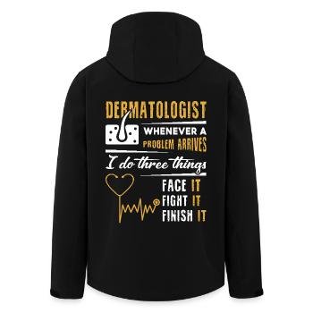 Dermatologist Face It Fight it Finish It - Men’s Recycled Softshell Jacket by Stanley/Stella - black - Back - AI Model Male 185 light (185cm)