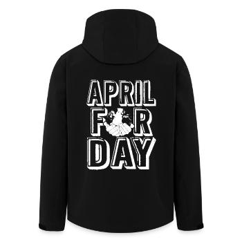 Earth Day April For Earth Day - Men’s Recycled Softshell Jacket by Stanley/Stella - black - Back - AI Model Male 185 light (185cm)