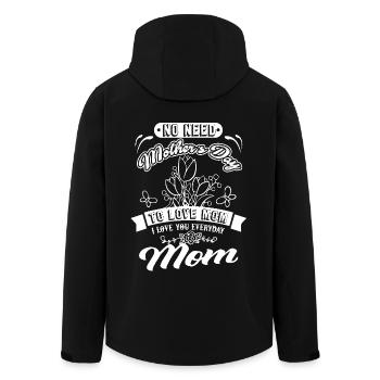 Mother's Day I Love Mom Everyday - Men’s Recycled Softshell Jacket by Stanley/Stella - black - Back - AI Model Male 185 light (185cm)
