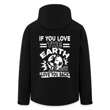 Earth Day If You Love The Earth - Men’s Recycled Softshell Jacket by Stanley/Stella - black - Back - AI Model Male 185 light (185cm)