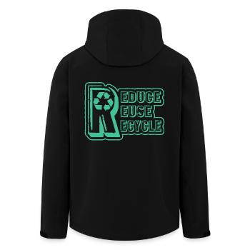 Earth Day Make Green Earth - Men’s Recycled Softshell Jacket by Stanley/Stella - black - Back - AI Model Male 185 light (185cm)