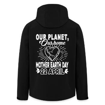Earth Day Mother Earth Day - Men’s Recycled Softshell Jacket by Stanley/Stella - black - Back - AI Model Male 185 light (185cm)