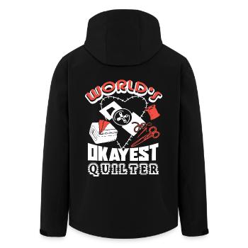 Quilter World's Okayest Quilter - Men’s Recycled Softshell Jacket by Stanley/Stella - black - Back - AI Model Male 185 light (185cm)