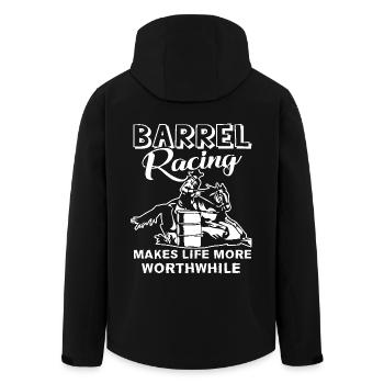Barrel Racing Makes Life More Worthwhile - Men’s Recycled Softshell Jacket by Stanley/Stella - black - Back - AI Model Male 185 light (185cm)