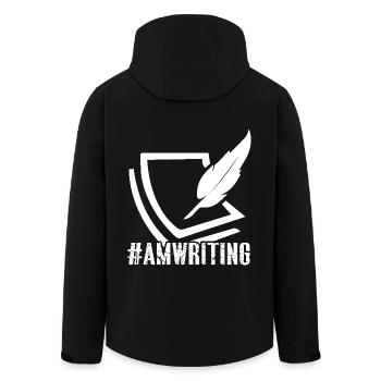 Amwriting Hashtag Funny Writer - Men’s Recycled Softshell Jacket by Stanley/Stella - black - Back - AI Model Male 185 light (185cm)