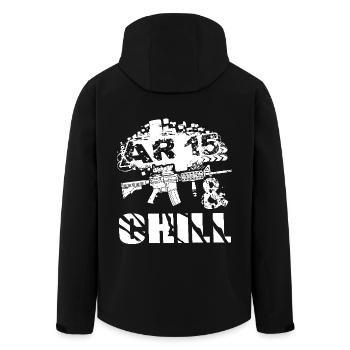 AR 15 Chill - Men’s Recycled Softshell Jacket by Stanley/Stella - black - Back - AI Model Male 185 light (185cm)