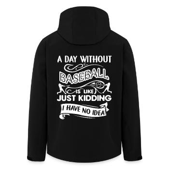 Baseball A Day Without Baseball - Men’s Recycled Softshell Jacket by Stanley/Stella - black - Back - AI Model Male 185 light (185cm)