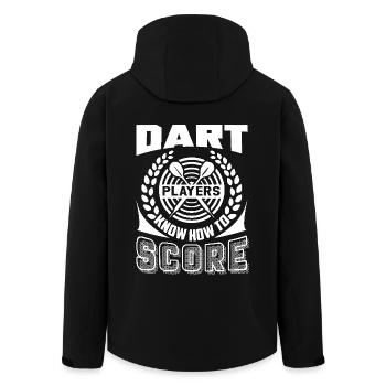 Darts Players Know How To Score - Men’s Recycled Softshell Jacket by Stanley/Stella - black - Back - AI Model Male 185 light (185cm)