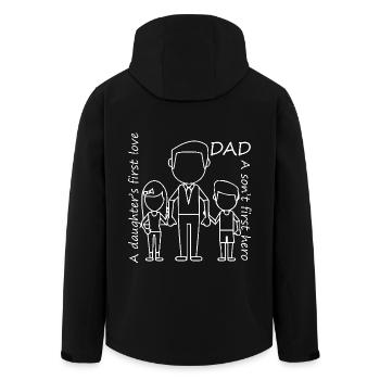 Father's Day Dad Is Son's First Hero - Men’s Recycled Softshell Jacket by Stanley/Stella - black - Back - AI Model Male 185 light (185cm)