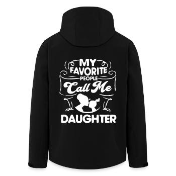 Mother's Day My Favorite People Call Me Daughter - Men’s Recycled Softshell Jacket by Stanley/Stella - black - Back - AI Model Male 185 light (185cm)