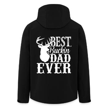 Father's Day Best Buckin Dad Ever - Men’s Recycled Softshell Jacket by Stanley/Stella - black - Back - AI Model Male 185 light (185cm)