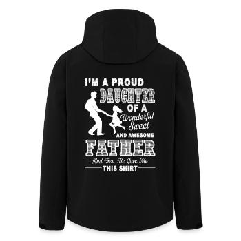 Father's Day Proud Daughter Of Awesome Father - Men’s Recycled Softshell Jacket by Stanley/Stella - black - Back - AI Model Male 185 light (185cm)