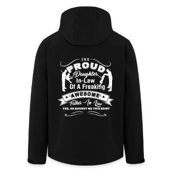 Father's Day Proud Daughter In law - Men’s Recycled Softshell Jacket by Stanley/Stella - black - Back - AI Model Male 185 light (185cm)
