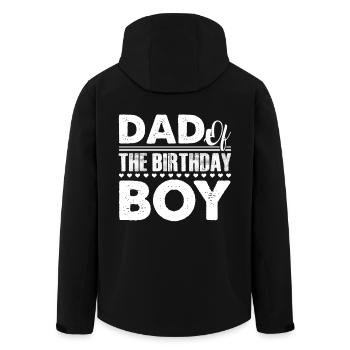 Father's Day Dad Of The Birthday Boy - Men’s Recycled Softshell Jacket by Stanley/Stella - black - Back - AI Model Male 185 light (185cm)