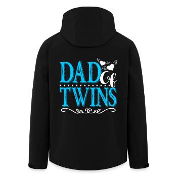 Father's Day Dad Of Twins - Men’s Recycled Softshell Jacket by Stanley/Stella - black - Back - AI Model Male 185 light (185cm)