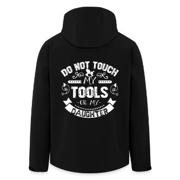 Father's Day Don't Touch My Daughter - Men’s Recycled Softshell Jacket by Stanley/Stella - black - Back - AI Model Male 185 light (185cm)
