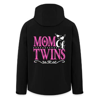 Mother's Day Mom Of Twins - Men’s Recycled Softshell Jacket by Stanley/Stella - black - Back - AI Model Male 185 light (185cm)