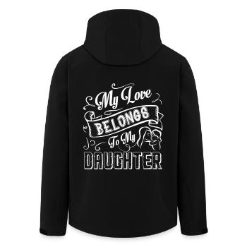 Mother's Day My Heart Belongs To My Daughter - Men’s Recycled Softshell Jacket by Stanley/Stella - black - Back - AI Model Male 185 light (185cm)