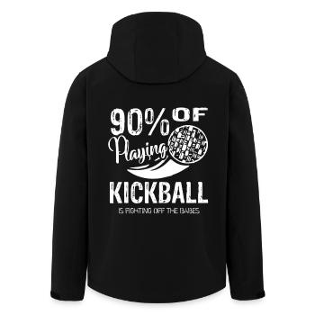 Kickball 90 Of Playing Kickball - Men’s Recycled Softshell Jacket by Stanley/Stella - black - Back - AI Model Male 185 light (185cm)