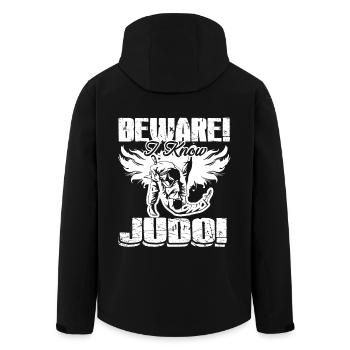 Judo Beware I Know Judo - Men’s Recycled Softshell Jacket by Stanley/Stella - black - Back - AI Model Male 185 light (185cm)