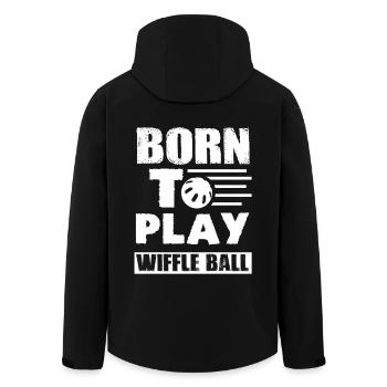 Wiffle Ball Born To Play Wiffle Ball - Men’s Recycled Softshell Jacket by Stanley/Stella - black - Back - AI Model Male 185 light (185cm)
