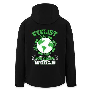 Earth Day Cyclist For Green Earth - Men’s Recycled Softshell Jacket by Stanley/Stella - black - Back - AI Model Male 185 light (185cm)