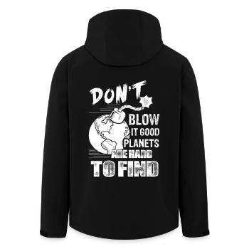 Earth Day Good Planet Earth Is Hard To Find - Men’s Recycled Softshell Jacket by Stanley/Stella - black - Back - AI Model Male 185 light (185cm)