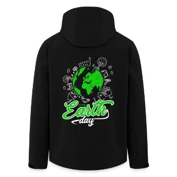 Earth Day 22 April - Men’s Recycled Softshell Jacket by Stanley/Stella - black - Back - AI Model Male 185 light (185cm)