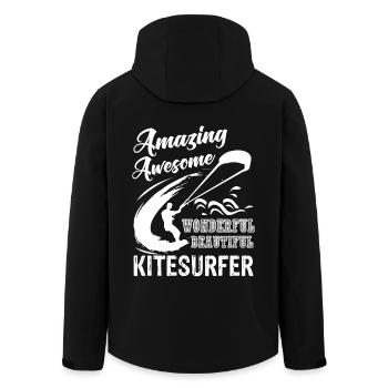 Kitesurfing Amazing Kitesurfer - Men’s Recycled Softshell Jacket by Stanley/Stella - black - Back - AI Model Male 185 light (185cm)